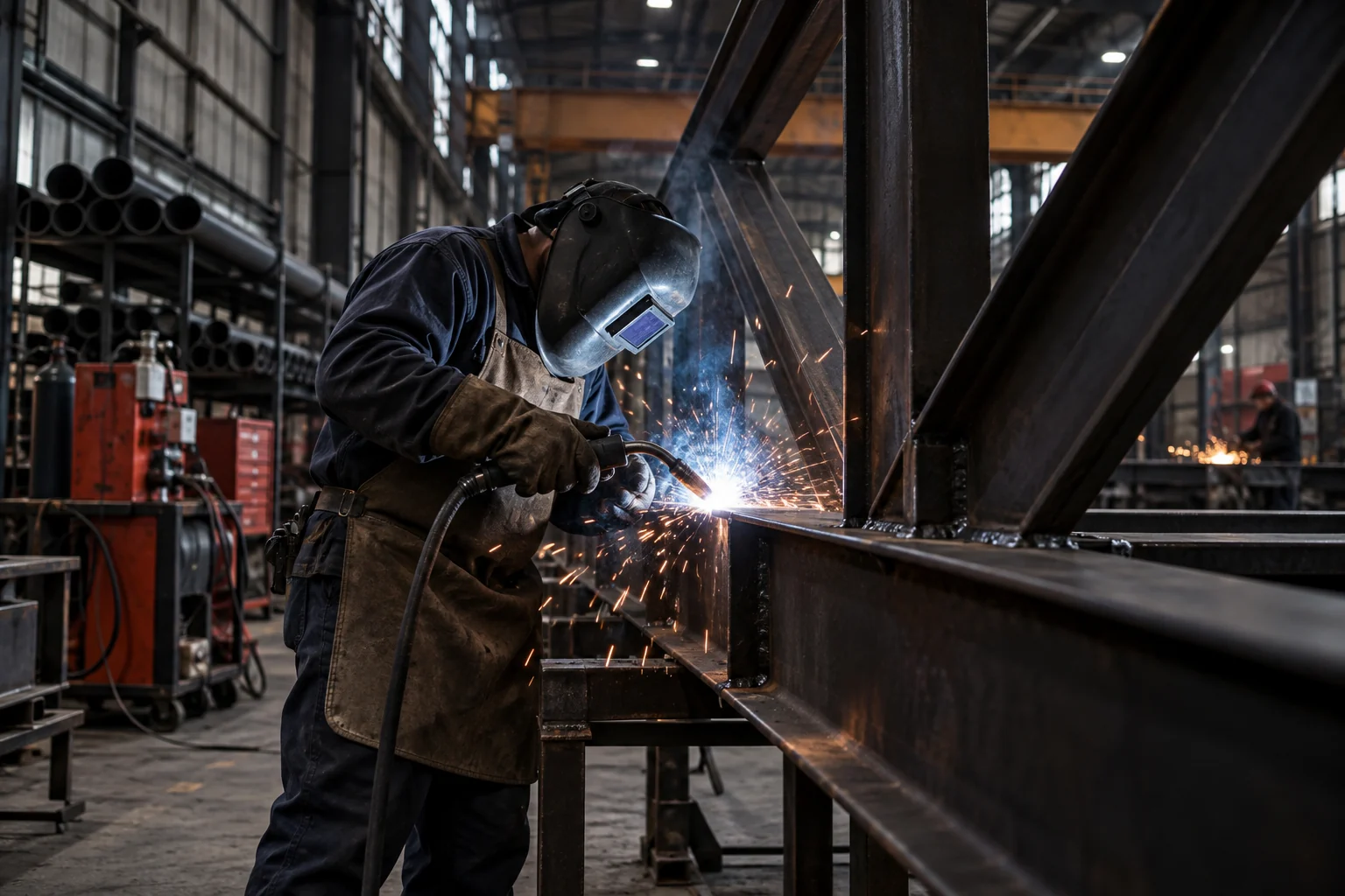 Trabajo de soldadura en estructura metálica